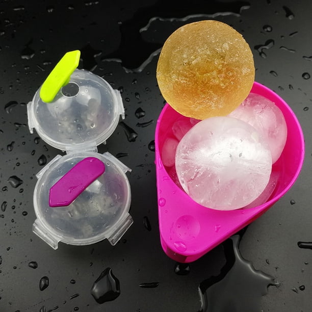 4 moldes para bolas de hielo, bandeja redonda reutilizable para cubitos de hielo, herramienta de cocina, color aleatorio (S)