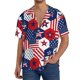 thumbnail image 1 of Fotbe American Stars2 Camisa Estampada de Manga Corta para Hombre, Casual de Verano, Estilo Playero, Sin Arrugas-X-Large, 1 of 5
