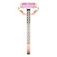 thumbnail image 3 of Clara Pucci 14K Rose Gold 1.86ct Pink Solitaire with Accents Ring for Women, 3 of 8