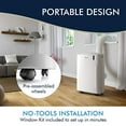 thumbnail image 4 of De'Longhi 11000 BTU Portable Air Conditioner, Dehumidifier & Fan + Quiet Mode & Includes Window Kit + Remote Control, 400 sq ft, Medium Room, Pinguino 6000 (DOE), White, 4 of 5