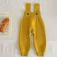 thumbnail image 4 of Girls Pants Baby Knit Jumpsuit Overalls Suspender Sweater Romper Fall Winter Outfits Girls Fashion,Color:Yellow,Size:6-12 Months, 4 of 4