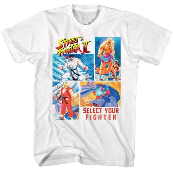 Street Fighter 4 Photos Select Your Fighter White Adult T-Shirt