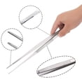 thumbnail image 2 of Wideskall 3 Pieces 12" inch Long Stainless Steel Blunt Tweezer Kitchen Cooking Tong with Serrated Tips, 2 of 5