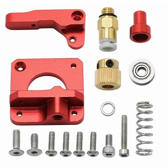 CR10 3D Printer Extruder Kit Remote Direct Extruder, Upgraded MK8 Extruder Drive Feed Kit Left Hand,1 * CR10 3D Printer Extruder Kit,Red