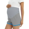 thumbnail image 4 of Xmarks Maternity Shorts for Women Over Belly Workout Yoga Active Home Wear Short Adjustable Belt Pregnancy Running Short Leggings Gray 2XL, 4 of 7