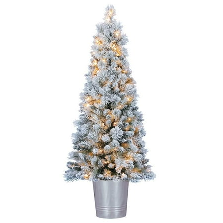 8ft Pre Lit Christmas Tree Home Heritage 4.5 Feet Entry Way PVC Pre Lit Artificial Christmas Tree w/ Stand ()