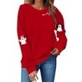 thumbnail image 1 of NMMUED Chandail d'Halloween Grande Taille, Chandails d'Automne pour Femmes, Hauts d'Halloween pour Femmes, Chemises à Manches Longues pour Femmes, Chandail Col Rond d'Halloween, Hauts Mignons pour Femmes, Rouge TTG, 1 of 4