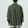 thumbnail image 5 of Camisa a cuadros de gran tamaño para hombre, otoño 2024, estilo vintage Y2K, manga larga, moda, camisas con solapas sueltas y bolsillos, blusa de moda coreana, 5 of 5