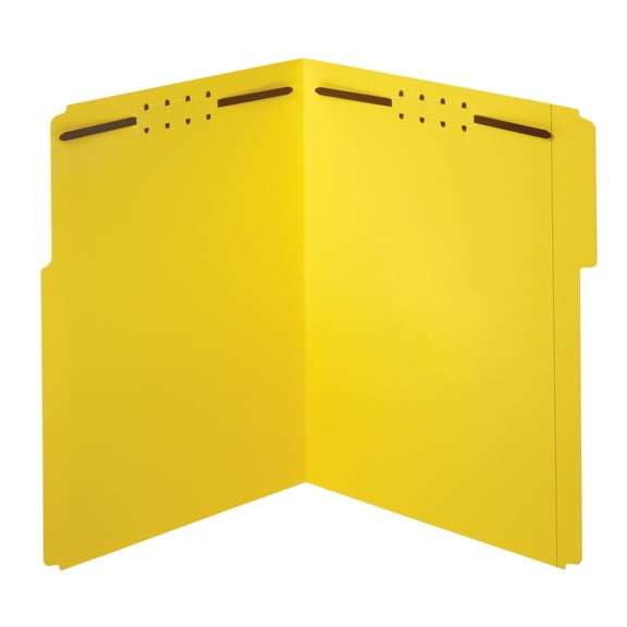 Office Depot Color Fastener File Folders, Letter Size, Yellow, Pack Of 50, OD22940