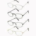 thumbnail image 2 of Reading Glasses Mens Womens 4 Pack Readers Metal Frame Unisex Glasses Round Style, 2 of 6