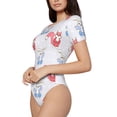 thumbnail image 2 of Naloa Red Squirrel And Blue Rabbit Women's Short-Sleeved Onesie, One-Piece Swimsuit for Parties, dates, clubs - X-Large, 2 of 9