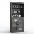 thumbnail image 5 of 100% Solid Wood 32" Bathroom Cabinet with Frosted Glass Doors and Adjustable Shelves, 5 of 6
