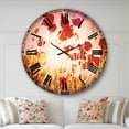 thumbnail image 2 of Designart 'Poppy Flowers on Blue Background' Traditional wall clock, 2 of 6