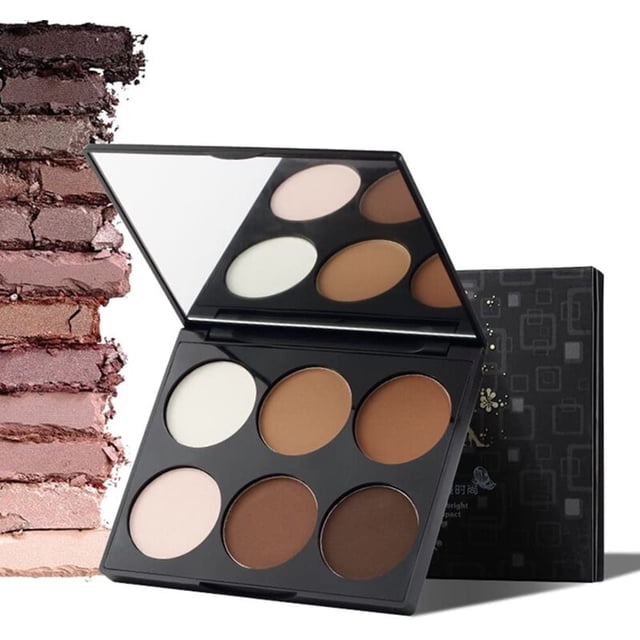 Polvo reparador profesional de 6 colores, adecuado para reparar, fijar maquillaje e iluminar, bandeja de reparación de maquillaje multifuncional Brillar Electrónica