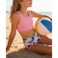 thumbnail image 4 of Aideaone Girls Bikini Swimsuits Set for Girls 3 Piece Skirt Bathing Suits Swim Dress Hawaiian Beach Swimwear with Kimono Cover Up, 4 of 8