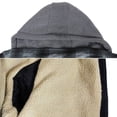 thumbnail image 2 of Men's Heavyweight Flannel Zip Up Fleece Lined Plaid Sherpa Hoodie Jacket (#707 Black, 3XL), 2 of 2