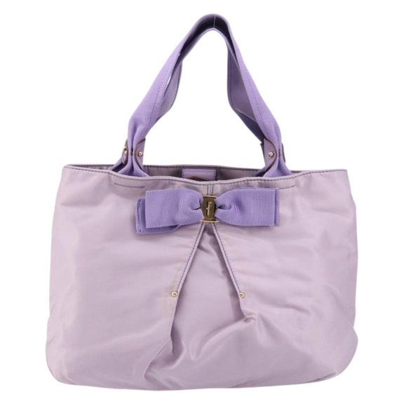Pre-Owned Salvatore Ferragamo Vala Tote Nylon Purple Nylon Tote Bag Bag