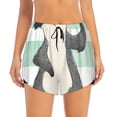 thumbnail image 2 of Balery Cute Raccoon Pantalones cortos deportivos para mujer con forro y dos bolsillos, elásticos, para entrenamiento, gimnasio, yoga-Medium, 2 of 7