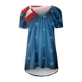thumbnail image 4 of Clearance! Women's Blouse MIARHB Independence Day Print V-Neck Blue XXL, 4 of 5