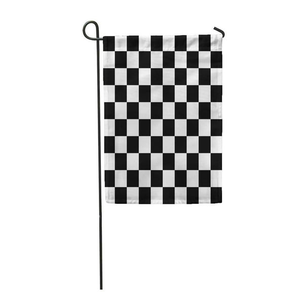 POGLIP Orange Line Chequered Flag Finish Checker Race Pattern Start Garden Flag Decorative Flag House Banner 12x18 inch