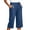 #02 Blue 【Mix, Match & Rotate: Stock Up on Daily Colors】, variant on Plus Size Women's Cotton Denim Cropped Pants, Mid Waisted with Button Closure, Classic Pocket Styling, Casual Chic for Summer Beach & Business Casual Office, Ankle Pants | UKHCCC,Blue 2XL