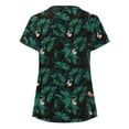 thumbnail image 3 of Womens Floral Print Nurse Scrubs Casual Short Sleeves Nurse Uniforms Soft Fitted V Neck Tunic Medical Scrub With Pockets Summer Holiday Work Top, 3 of 5