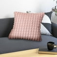 thumbnail image 2 of DURUA Decorative Throw Pillow, Square Sofa Cushion, Fluffy Plaid & Soft Plush, Modern Home Decor for Couch Bed, 17.3x17.3 Inch Pink, 2 of 8