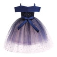 thumbnail image 3 of TAGOLD Toddler Kids Girls Princess Pageant Gown Christmas Party Paillette Wedding Dress Navy 130, 3 of 5