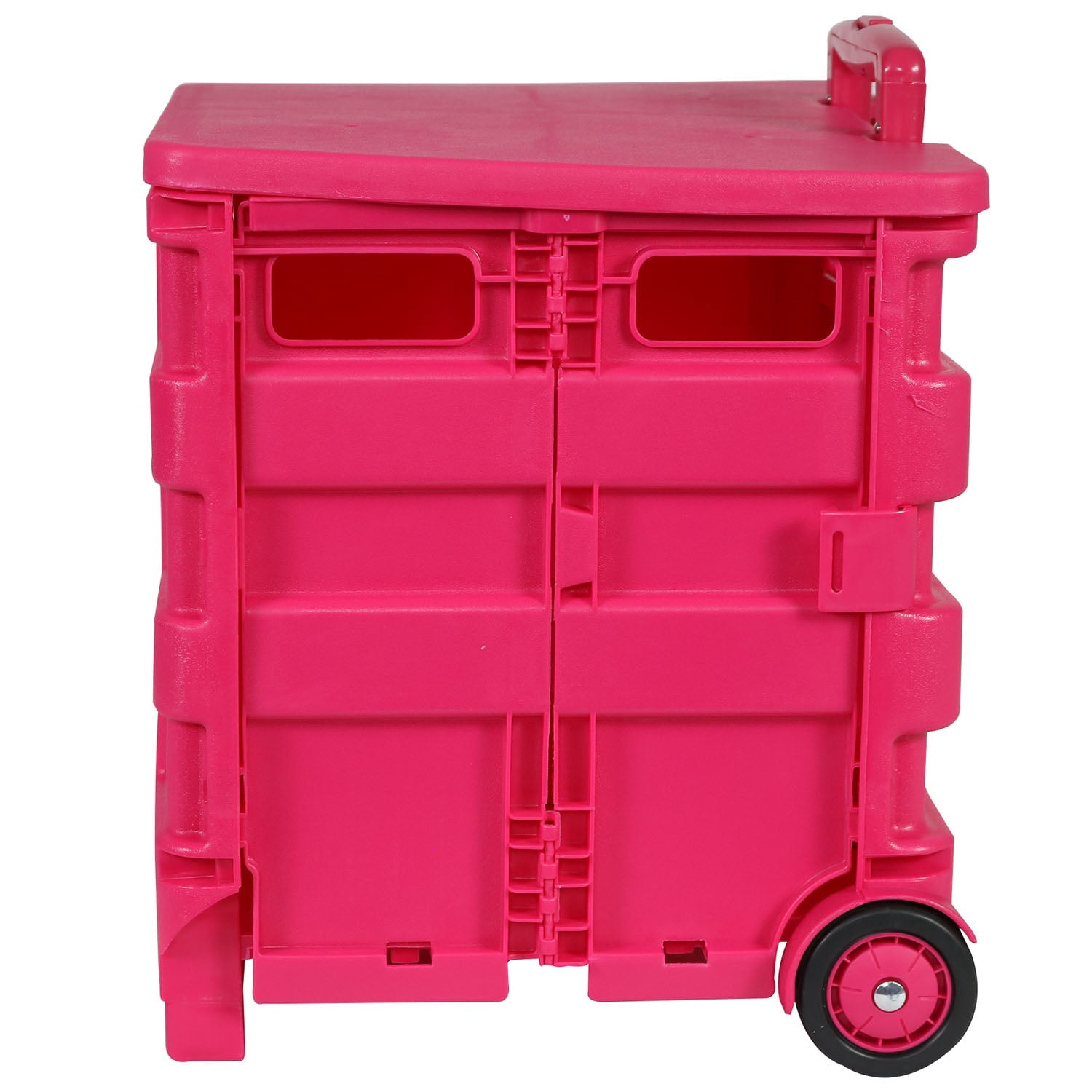 Everything Mary Collapsible Rolling Craft Cart with Lid, Pink