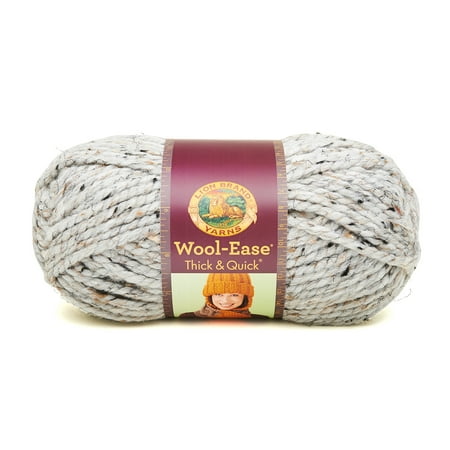 UPC: 0023032641546 | Lion Brand Yarn Wool Ease Thick & Quick Grey Marble 640-154 Classic Wool Yarn
