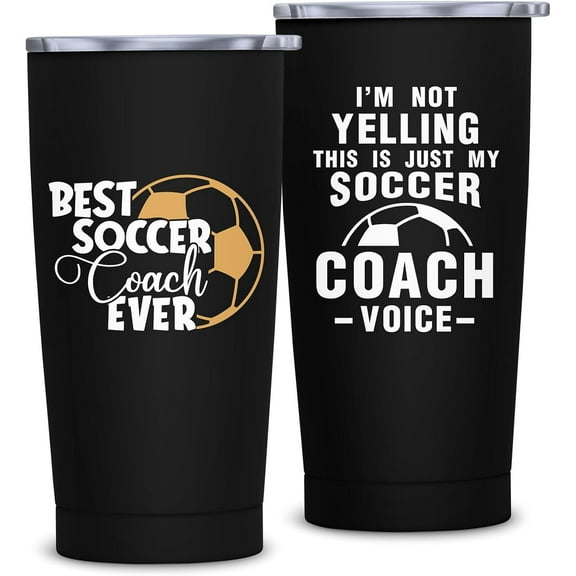 Soccer Coach Gifts for Men & Women - Best Soccer Coach Ever Gifts - Coach Thank You Tumbler, 20 oz Insulation Stainless Steel