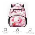 thumbnail image 6 of Jeiento Axolotl Kids Preschool Backpack 13.5", Cherry Blossom Lightweight Toddler Bookbag with Multiple Pockets, Dual Use Shoulder Bag for Travel Outdoor, 6 of 7