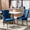 Blue, variant on Chrome Stainless Steel Plating Legs | American Traditional Dining Set | Ergonomic Seating Experience