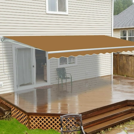 ALEKO Retractable 10' x 8' (3m x 2.5m) Patio Awning, Solid Sand