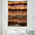 thumbnail image 1 of Vintage Tapestry, Ethnic Strikes Pattern in Brown Colors Ancient Curved Spiral Lines African Figures, Wall Hanging for Bedroom Living Room Dorm Decor, 60W X 80L Inches, Multicolor, by Ambesonne, 1 of 2