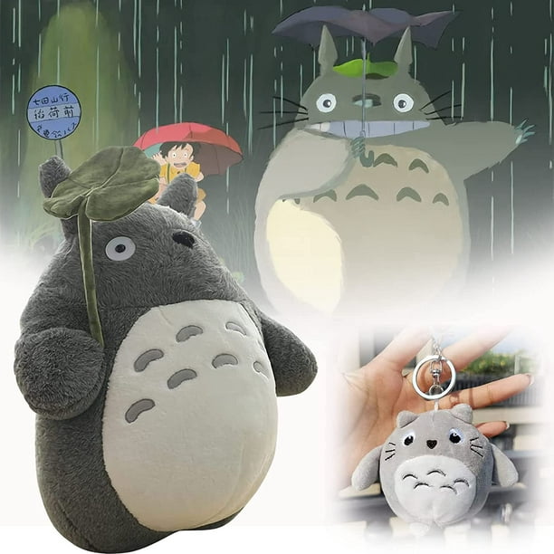 Poupée en peluche Totoro mignonne, oreiller en peluche Mon voisin Totoro,  cadeau de poupée de personnage de dessin animé Kawaii super doux pour les  enfants (11,8 pouces, feuille de lotus) feuille de