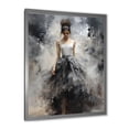 thumbnail image 2 of Designart "Grey Avant-Garde Ballet Woman" Fashion Framed Wall Art - Glam Grey Ballet Entryway Framed Wall Art, 2 of 6