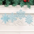 thumbnail image 6 of Christmas Light Blue Snowflake Ornaments Plastic Glitter Ornaments for Winter Christmas Tree Decorations Varies Craft Snowflakes/ Snowflake Ornament Bu2, 6 of 7