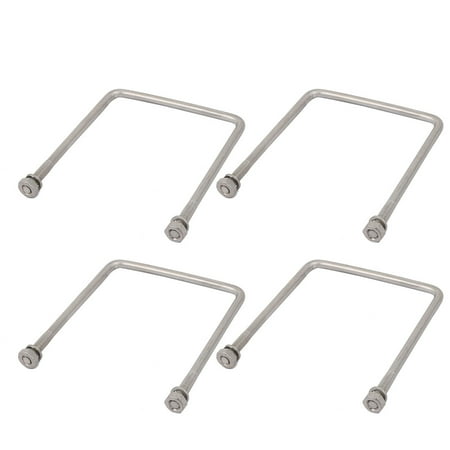 

Unique Bargains M4 Thread 50mm Inner Width 304 Stainless Steel Square U Bolt Silver Tone 4pcs