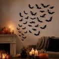 thumbnail image 5 of Wall 120 Piece 3D Black Bat Halloween Decorations for Indoor Home Party, 5 of 8