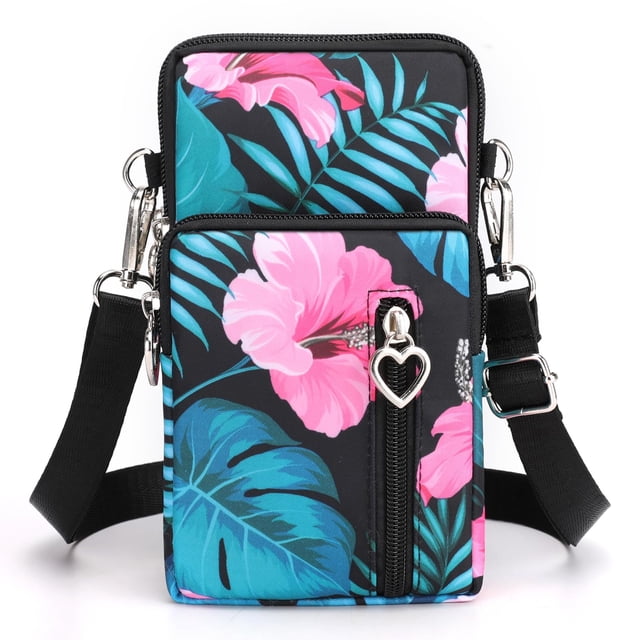 JANKS Bolso bandolera pequeño para mujer - Mini monederos para teléfono con correa cruzada y billetera - Bolso de nailon para brazo