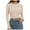 Beige, variant on Women's Round Neck Long Sleeve Knit Ribbed Fitted Crop Top Casual Basic Shirts