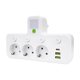 thumbnail image 1 of Regleta 6 en 1 con 3 puertos USB independientes y un enchufe compatible con teléfonos móviles y electrodomésticos, 1 of 6