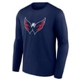 thumbnail image 2 of Men's Navy Washington Capitals Primary Logo Team Long Sleeve T-Shirt, 2 of 3