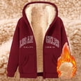 thumbnail image 4 of Los Angeles Hoodie Fall Winter Fleece Lined Zip Up Hoodies Pockets Streetwear Hooded Sweatshirt Hoodie Women Jacket, 4 of 6