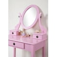 thumbnail image 4 of Roundhill Furniture Moniya Wood Vanity Table and Stool Set, Pink, 4 of 6