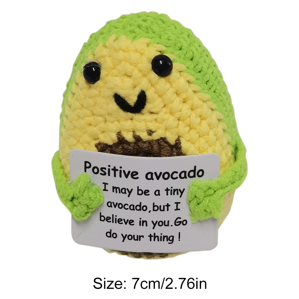 renkte positive potato, funny knitted crochet potato wool doll charm with  positivity affirmation cards, emotional support