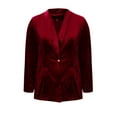 thumbnail image 4 of RRMuAzgs Velvet Blazers Jackets for Women Business Casual Long Sleeve 1 Button Suit Jacket Solid Color Work Office Cardigan, 4 of 8