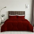 thumbnail image 2 of 1 Piece Honeycomb Design Comforter, 800 TC, 100% Egyptian Cotton, Oversized Super King Size Burgundy Solid, 2 of 5