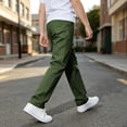 thumbnail image 6 of Boys Chino Pants with Pockets, Twill Slim Fit Straight Leg Elastic Waist Casual Pants with Side Pockets Kids School Uniform for 5-15 Years Old School Daily Wear, 6 of 8
